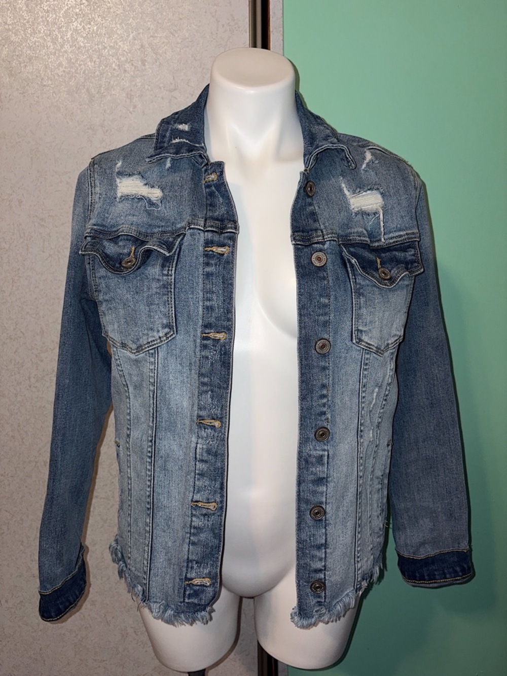 Kancan Distressed Denim Jacket